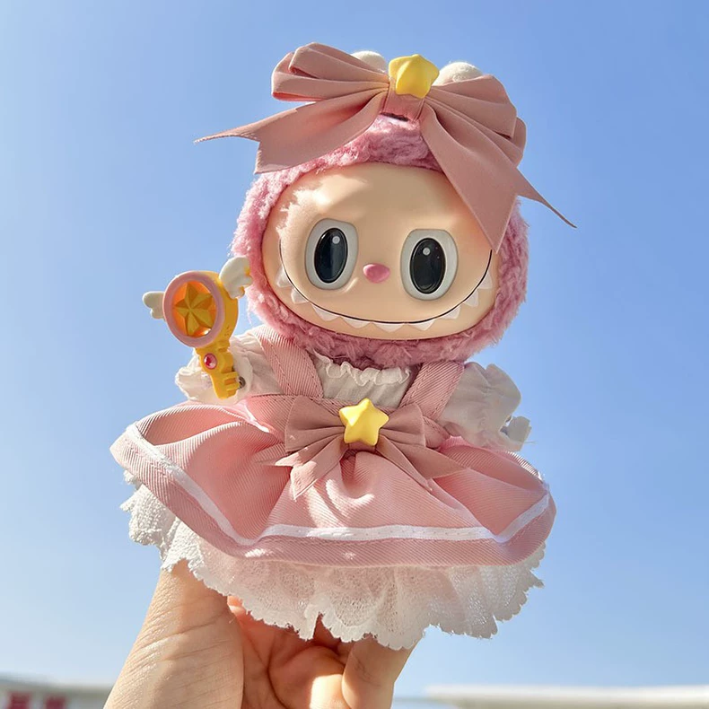 Whimsical Labubu Doll Outfit: Pink Lace Dress & Playful Wand for Imaginative Play - Image 4