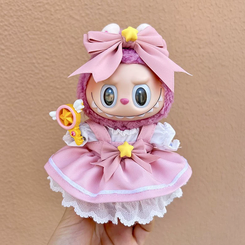 Whimsical Labubu Doll Outfit: Pink Lace Dress & Playful Wand for Imaginative Play - Image 5