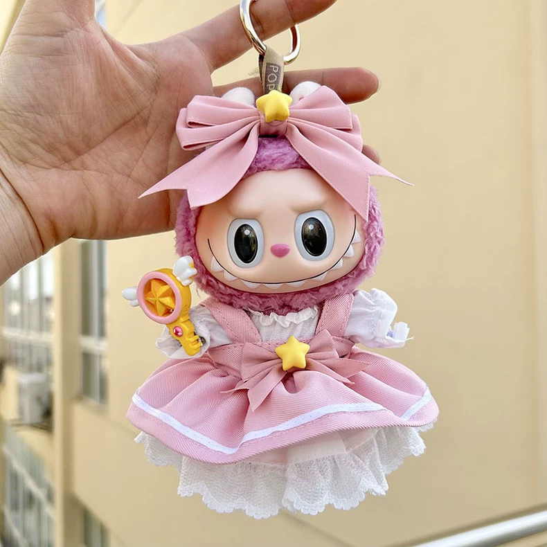 Whimsical Labubu Doll Outfit: Pink Lace Dress & Playful Wand for Imaginative Play - Image 6