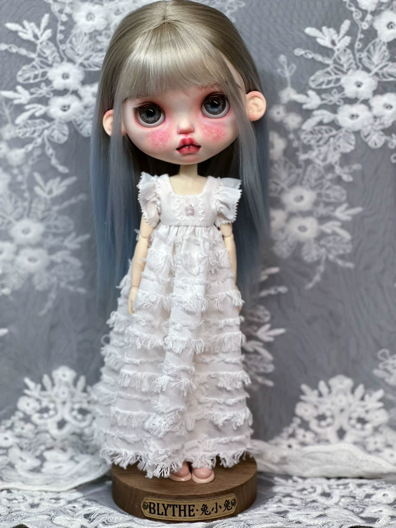 Exquisite Blythe Doll Dress – Delicate Lace & Ruffles for ob24 – Elegant Tea Party Outfit - Image 4