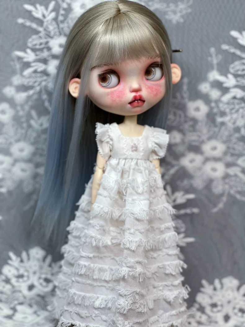 Exquisite Blythe Doll Dress – Delicate Lace & Ruffles for ob24 – Elegant Tea Party Outfit - Image 5