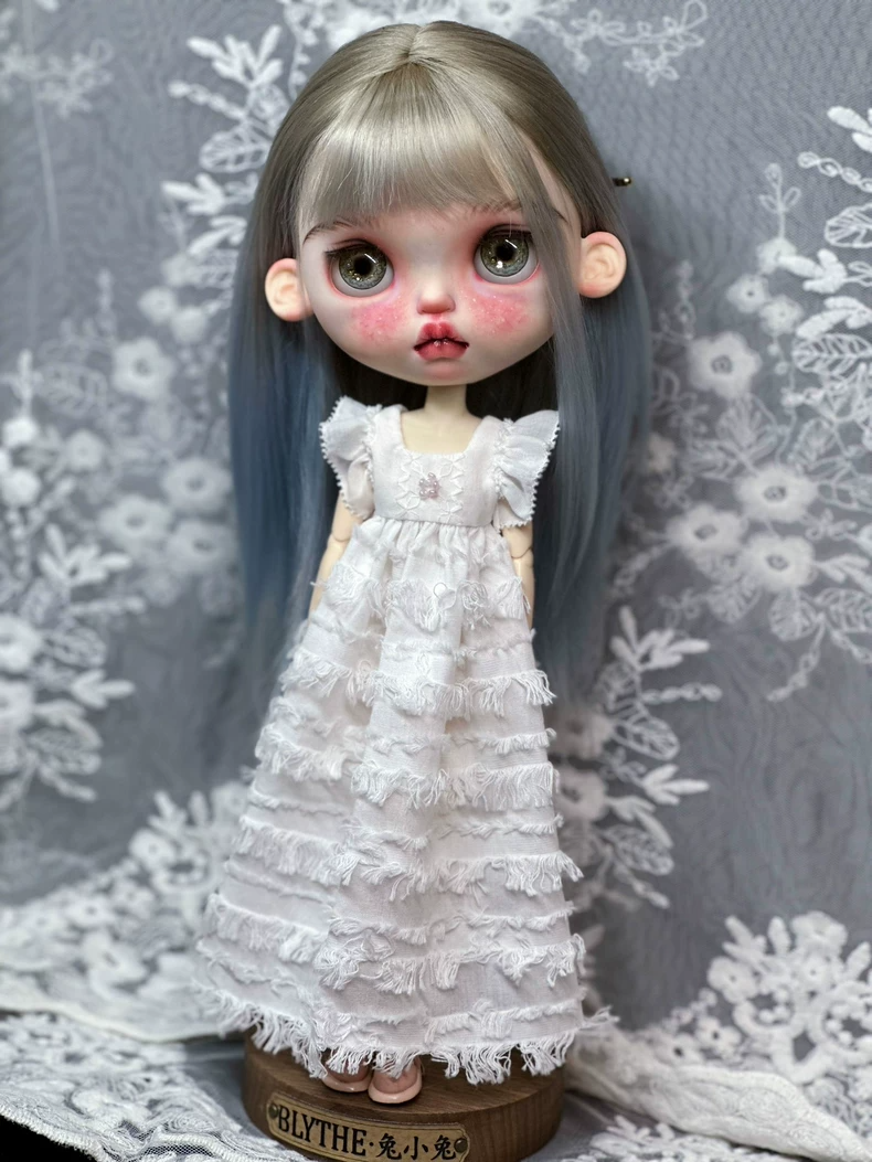 Exquisite Blythe Doll Dress – Delicate Lace & Ruffles for ob24 – Elegant Tea Party Outfit - Image 6
