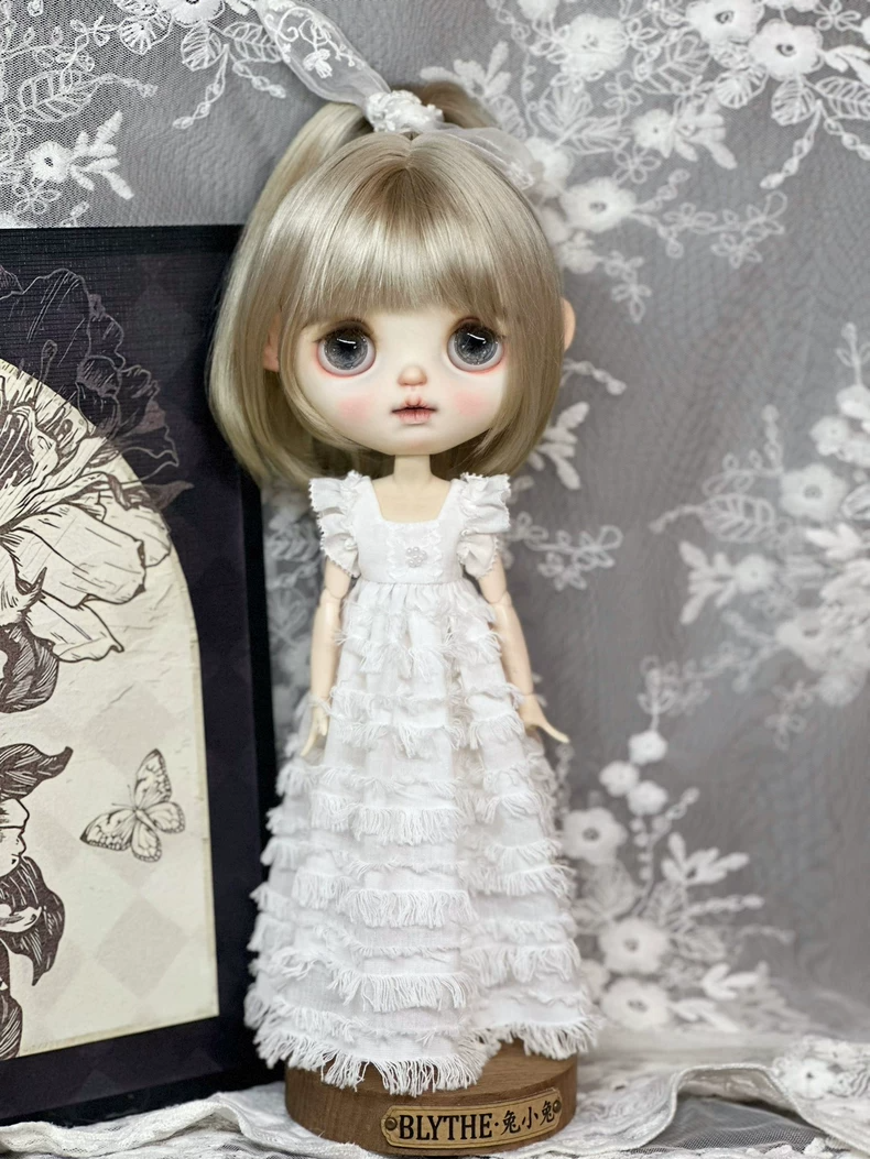 Exquisite Blythe Doll Dress – Delicate Lace & Ruffles for ob24 – Elegant Tea Party Outfit - Image 7