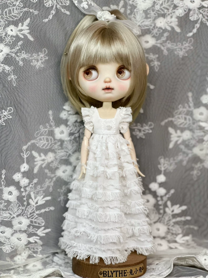 Exquisite Blythe Doll Dress – Delicate Lace & Ruffles for ob24 – Elegant Tea Party Outfit - Image 9