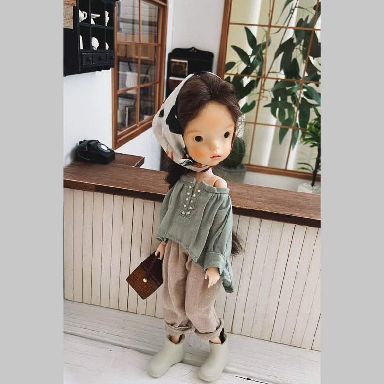 Vibrant Summer Blythe Doll Outfits – Licca6 & Ob24/22 Styles, Linen-Like Comfort, Off-Shoulder Tops & Cropped Pants for Beach & Play - Image 8