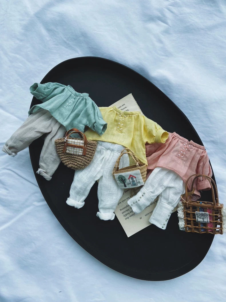 Vibrant Summer Blythe Doll Outfits – Licca6 & Ob24/22 Styles, Linen-Like Comfort, Off-Shoulder Tops & Cropped Pants for Beach & Play - Image 9