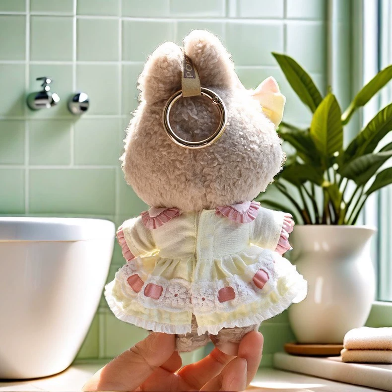 Whimsical Labubu Doll Outfit: Pastel Dress with Ruffles & Bow for Collectors - Image 9