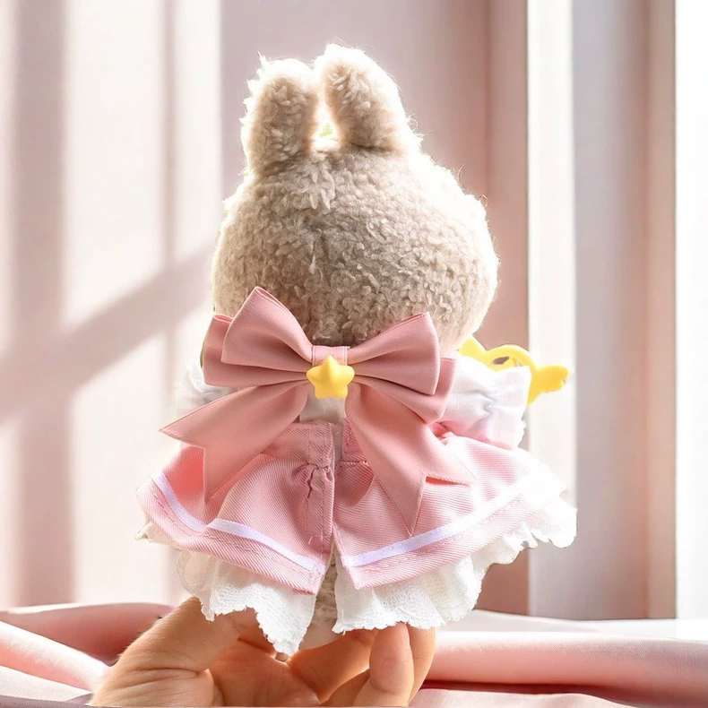 Enchanted Labubu Fairy Doll Outfit – Magical Pink Dress with Bow & Wand, Soft Plush Collectible - Image 4