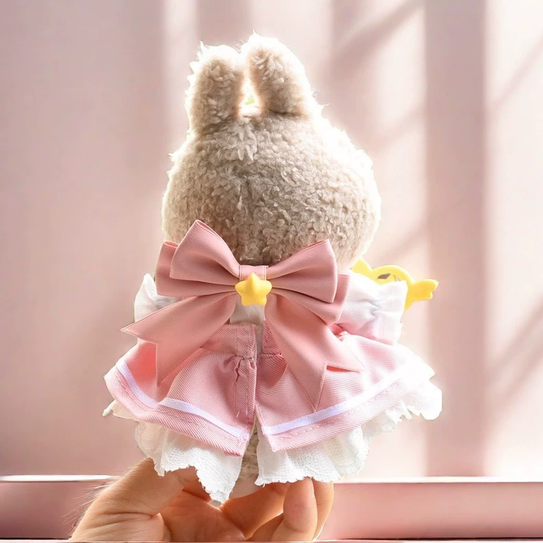 Enchanted Labubu Fairy Doll Outfit – Magical Pink Dress with Bow & Wand, Soft Plush Collectible - Image 5