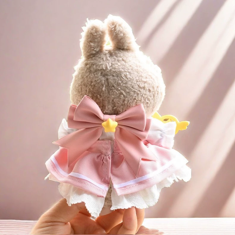 Enchanted Labubu Fairy Doll Outfit – Magical Pink Dress with Bow & Wand, Soft Plush Collectible - Image 6