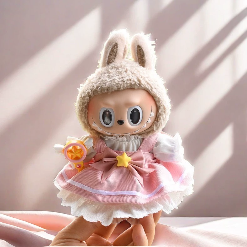 Enchanted Labubu Fairy Doll Outfit – Magical Pink Dress with Bow & Wand, Soft Plush Collectible - Image 7