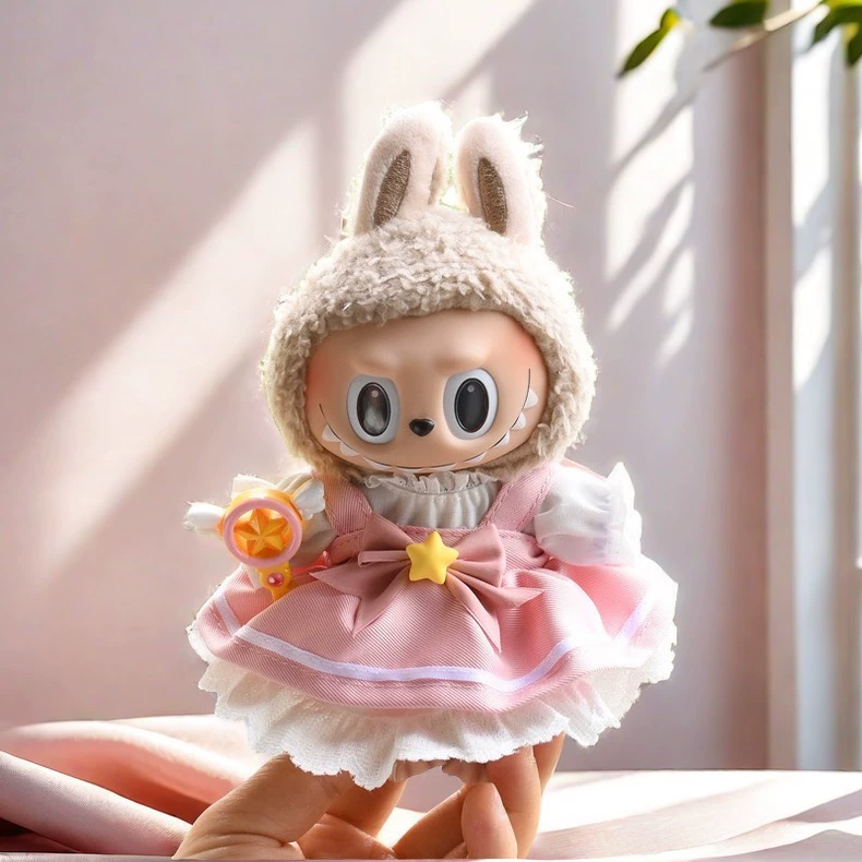 Enchanted Labubu Fairy Doll Outfit – Magical Pink Dress with Bow & Wand, Soft Plush Collectible - Image 8