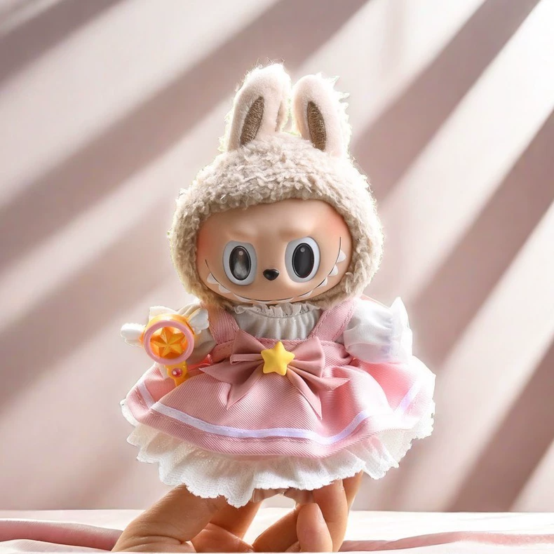 Enchanted Labubu Fairy Doll Outfit – Magical Pink Dress with Bow & Wand, Soft Plush Collectible - Image 9