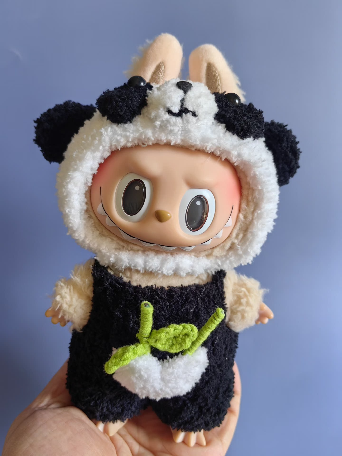 Adorable Panda Labubu Doll Outfit – Cozy Hat & Pants Set for Collectors - Image 1