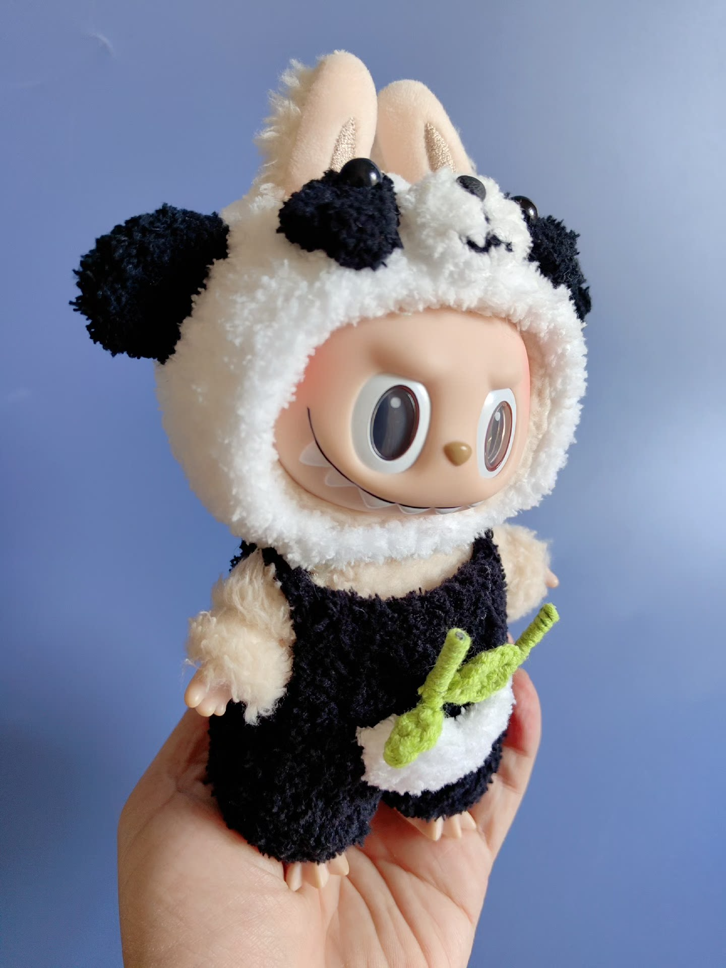 Adorable Panda Labubu Doll Outfit – Cozy Hat & Pants Set for Collectors - Image 4