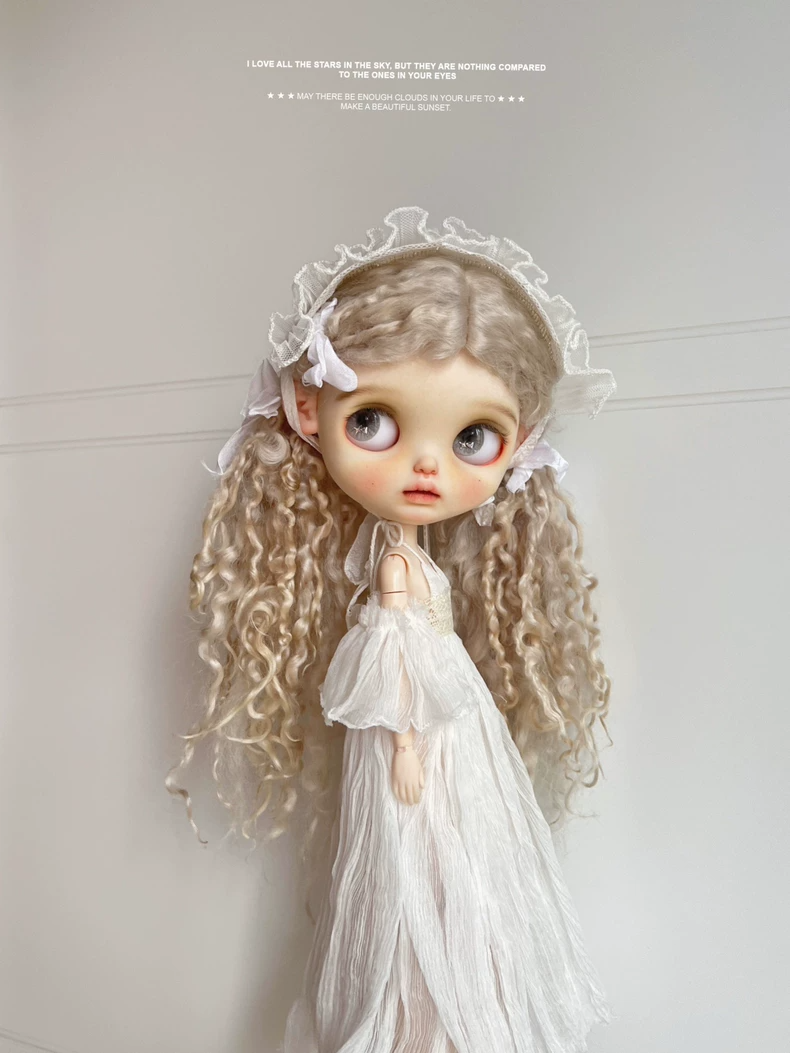 Vintage French Fairy Doll Dress & Lace Headpiece for Blythe OB24 Azone - Enchanted Elegant Gown - Image 1
