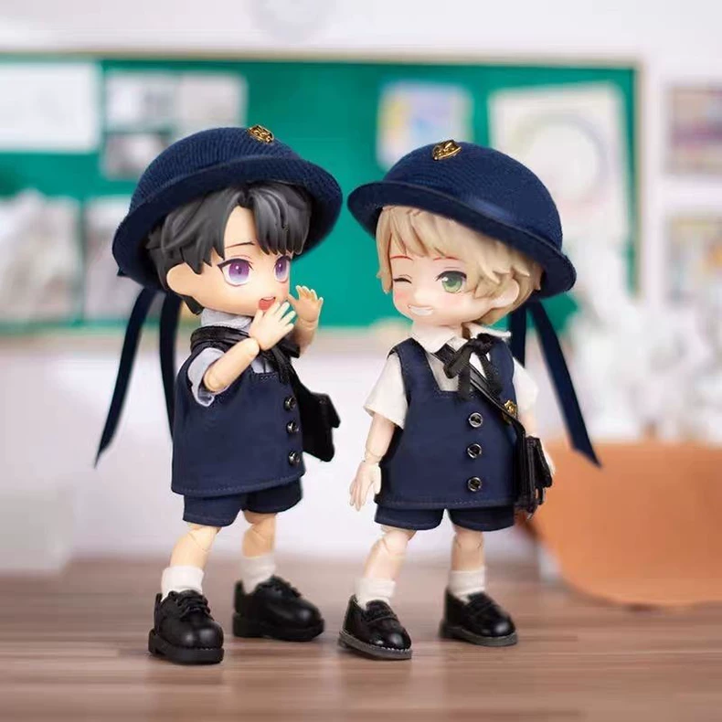 Charming OB11 Doll Outfit: Japanese Kindergarten Uniform with Beret & Vest for BJD & GSC Molly - Image 2