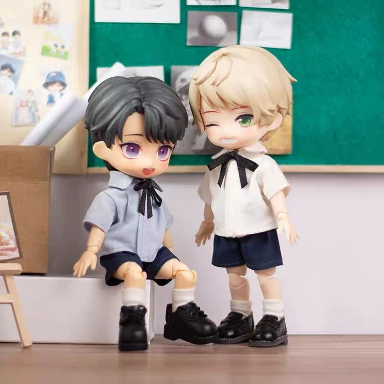 Charming OB11 Doll Outfit: Japanese Kindergarten Uniform with Beret & Vest for BJD & GSC Molly - Image 3