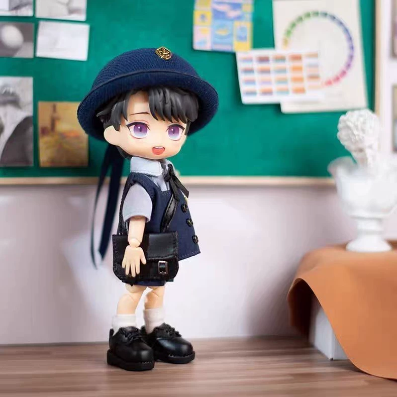 Charming OB11 Doll Outfit: Japanese Kindergarten Uniform with Beret & Vest for BJD & GSC Molly - Image 5