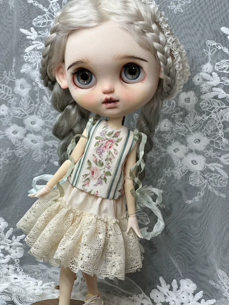 Handmade Blythe Doll Dress - Custom Fit, Floral Lace Detail, Premium Cotton - Image 6