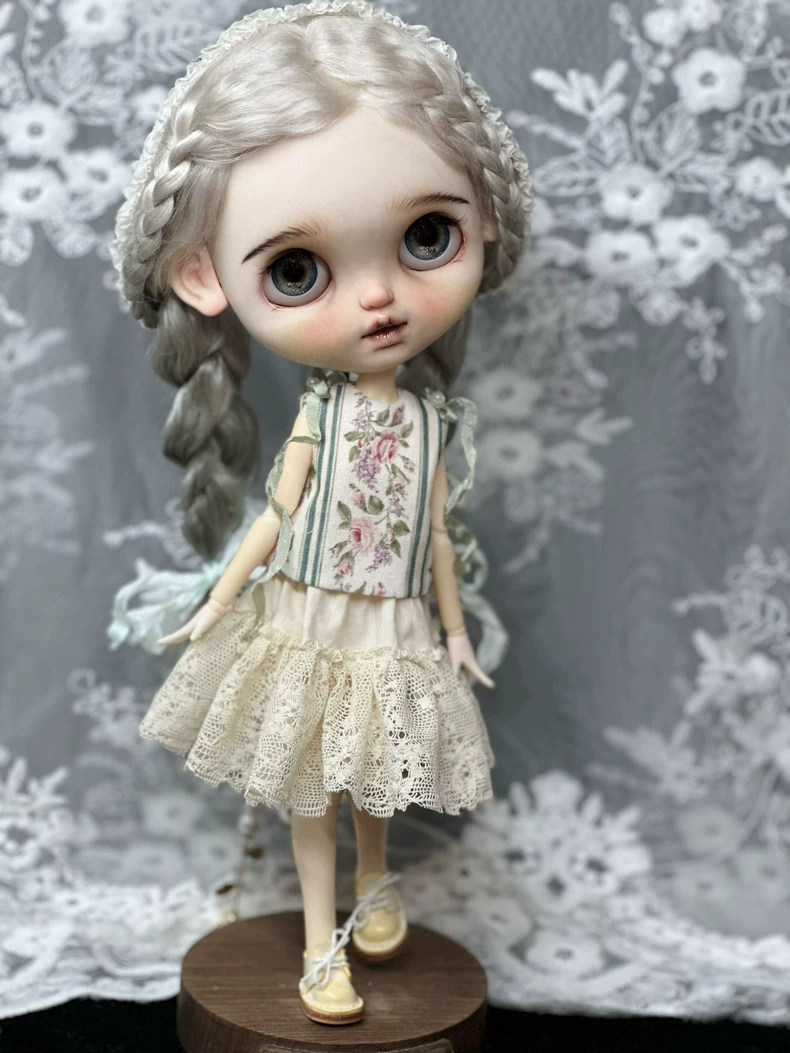 Handmade Blythe Doll Dress - Custom Fit, Floral Lace Detail, Premium Cotton - Image 7