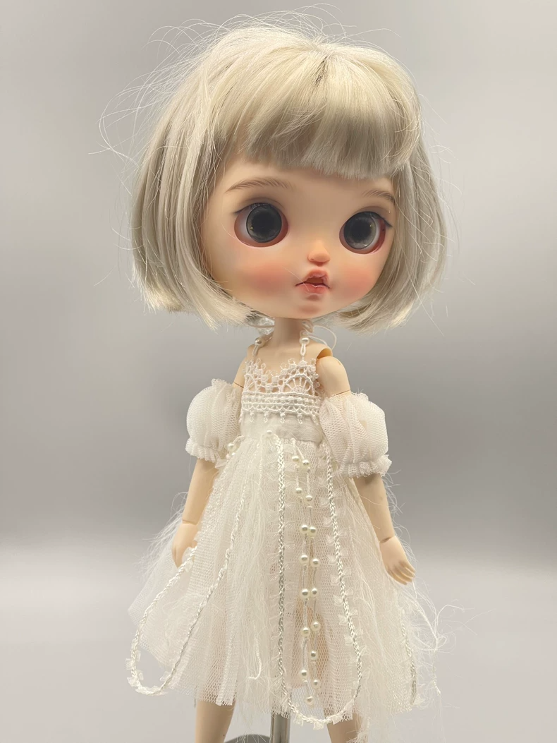 Elegant Handmade BLYTHE Doll Dress: Whimsical Lace & Tulle Outfit for ob22, ob24, ob26 Collectors - Image 2