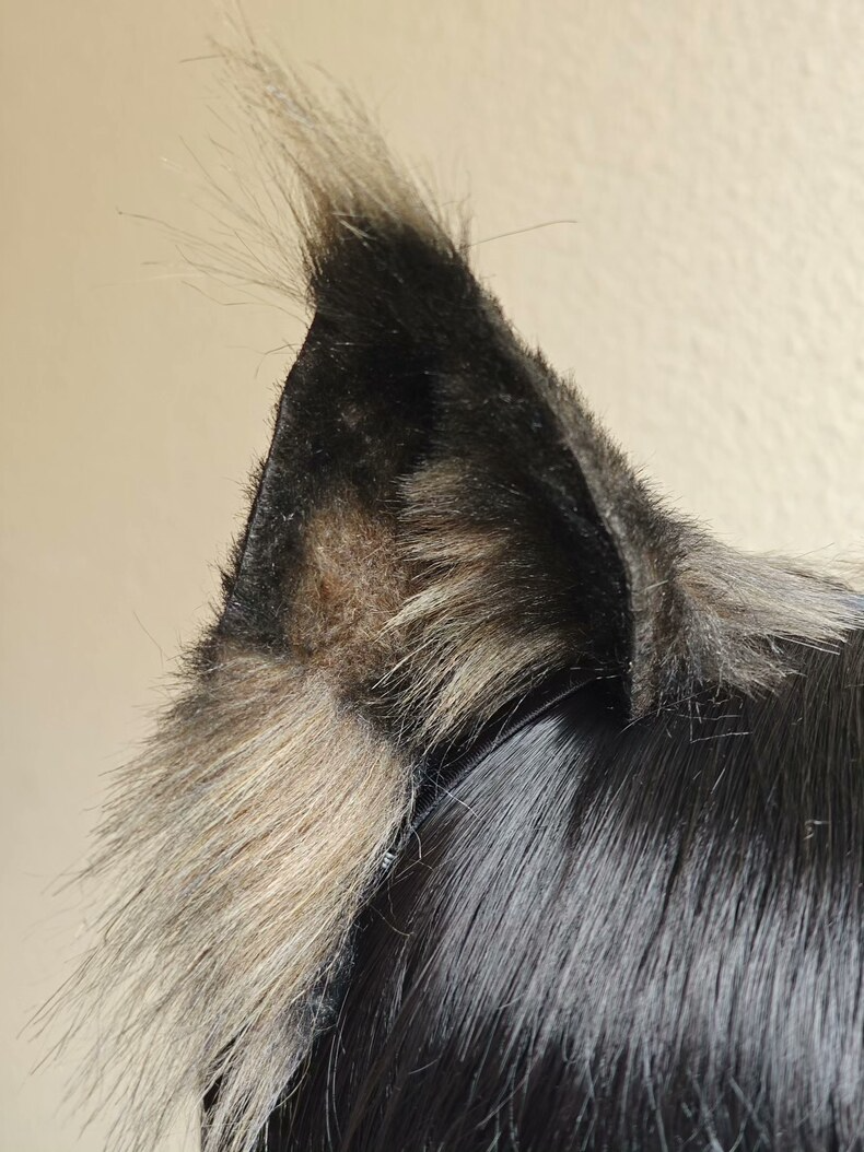 Realistic Lynx Ears Headband – Handmade Cosplay Fur Ears - Image 1