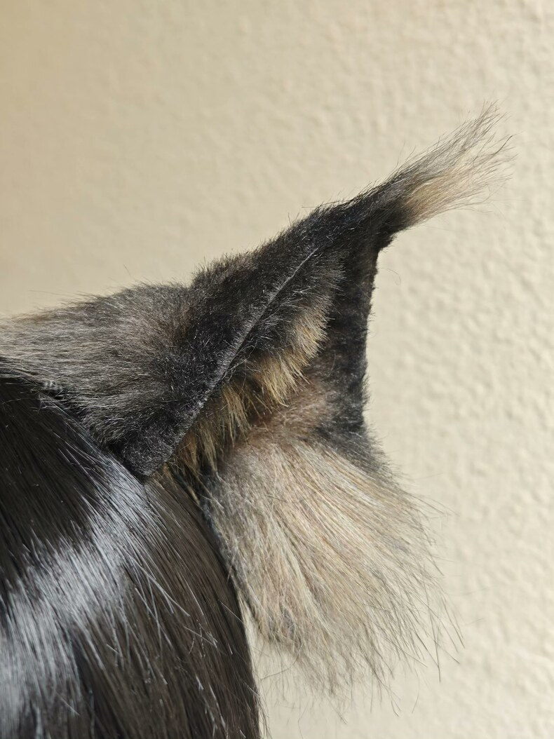 Realistic Lynx Ears Headband – Handmade Cosplay Fur Ears - Image 2