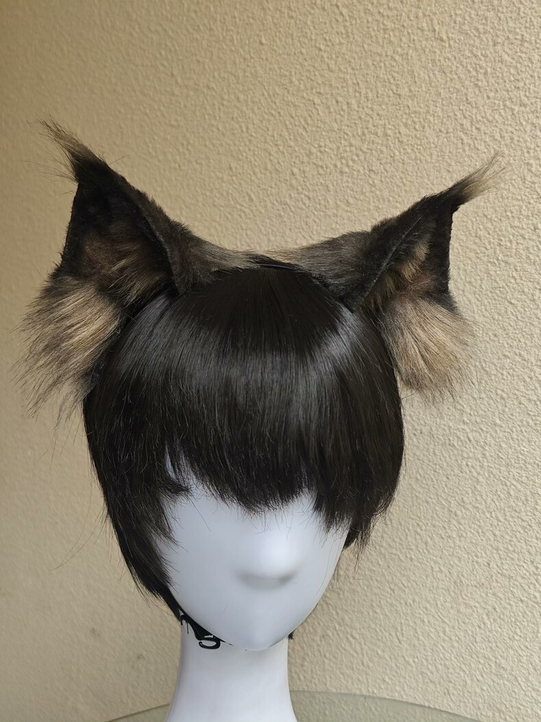 Realistic Lynx Ears Headband – Handmade Cosplay Fur Ears - Image 3