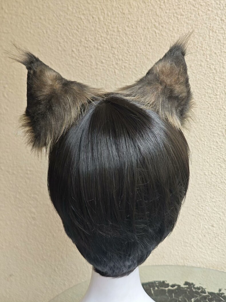 Realistic Lynx Ears Headband – Handmade Cosplay Fur Ears - Image 5