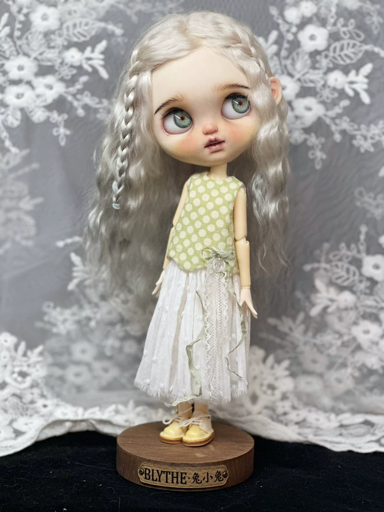 Charming Polka Dot & Lace Blythe Doll Outfit – Elegant OB22/24/26 Fit - Image 2