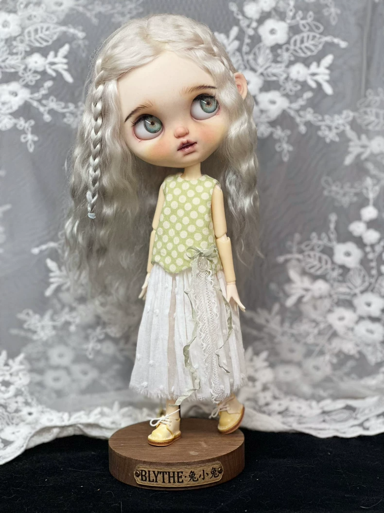 Charming Polka Dot & Lace Blythe Doll Outfit – Elegant OB22/24/26 Fit - Image 5