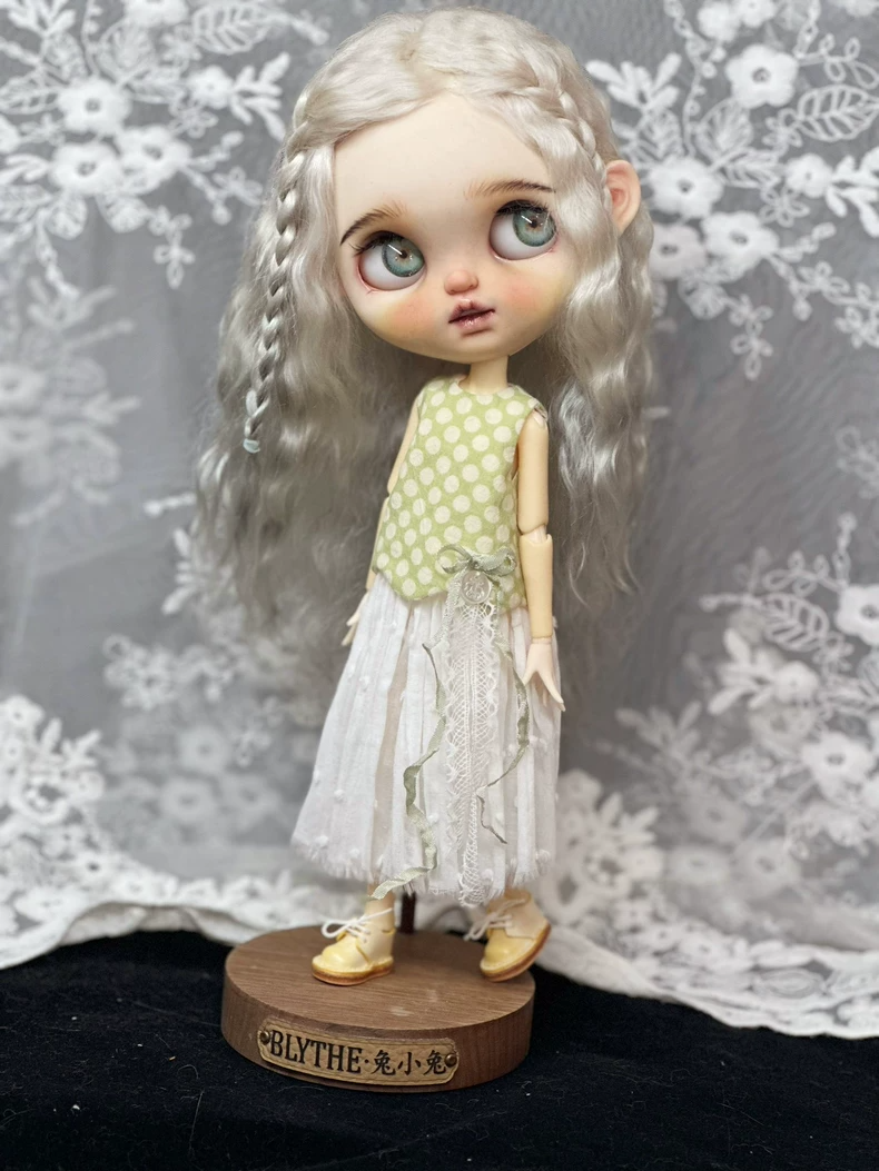 Charming Polka Dot & Lace Blythe Doll Outfit – Elegant OB22/24/26 Fit - Image 8