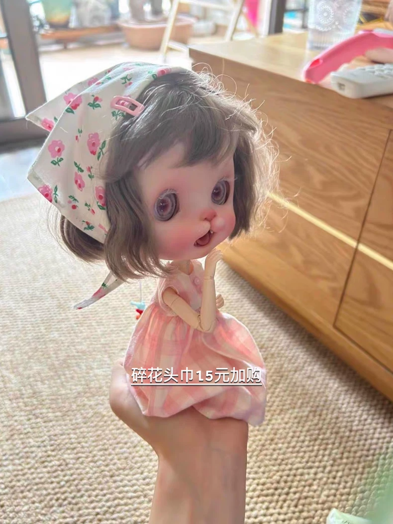 Charming Pink Plaid Blythe Doll Dress Handmade for OB24 - Premium Quality - Image 2