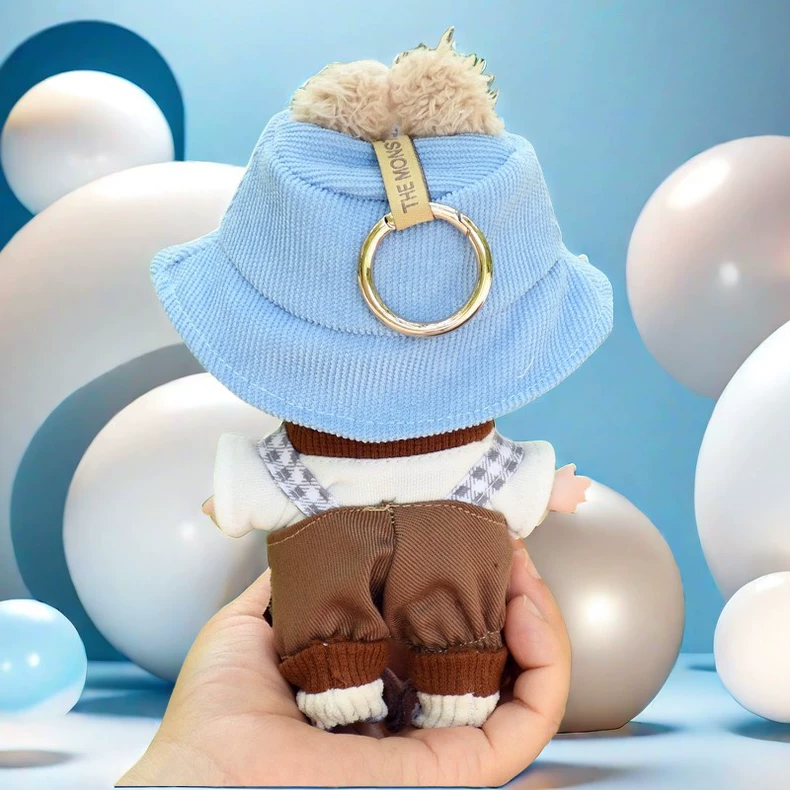 Adorable LABUBU Outfit: Blue Hat & Brown Overalls for 17cm Figures – Perfect for Collectors & Creative Play! - Image 7