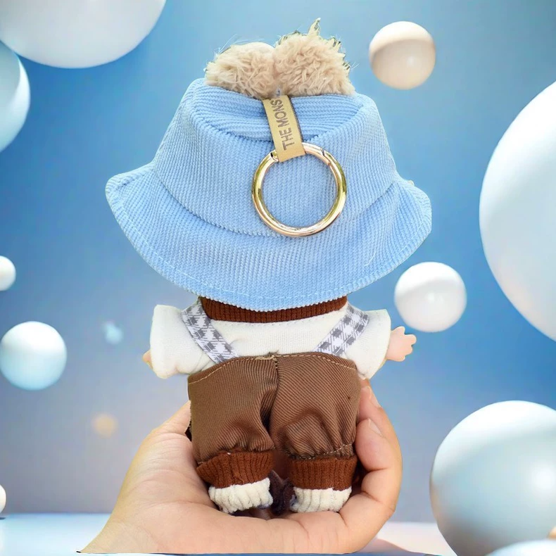 Adorable LABUBU Outfit: Blue Hat & Brown Overalls for 17cm Figures – Perfect for Collectors & Creative Play! - Image 9