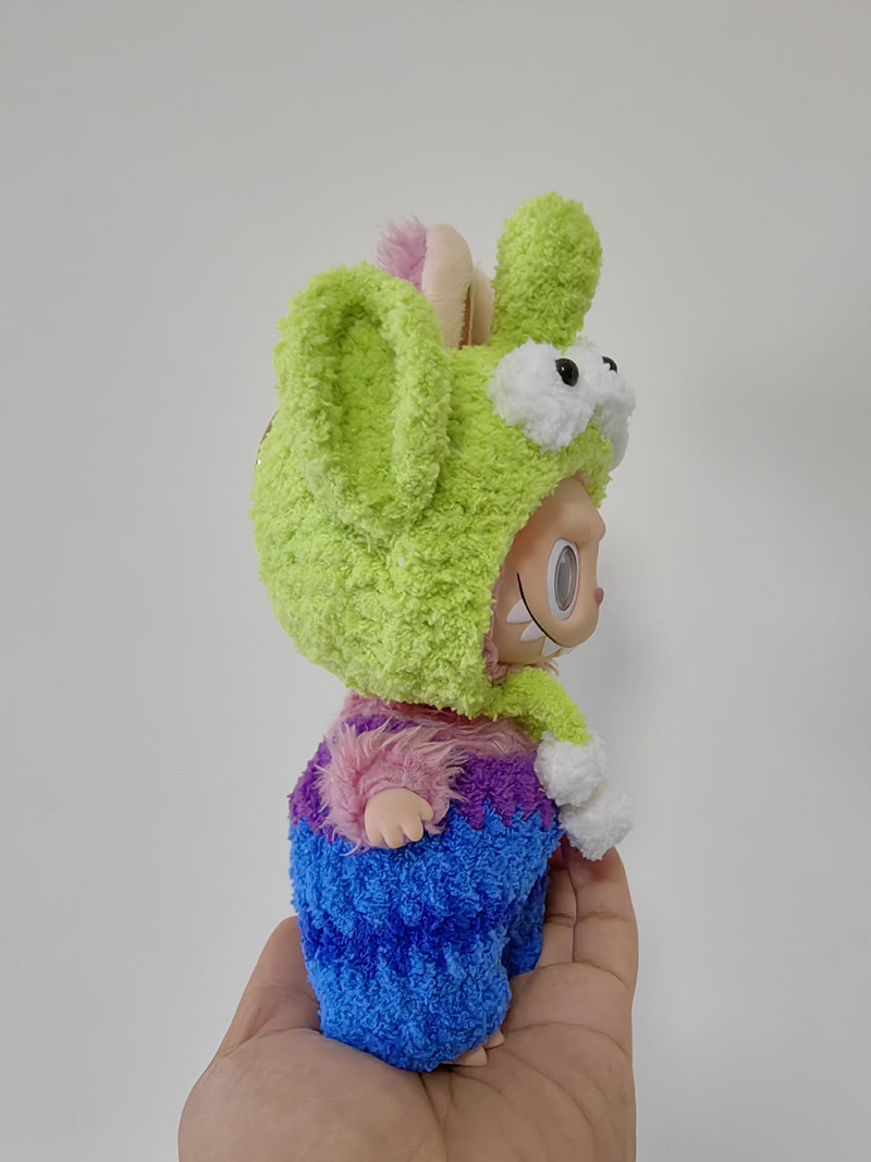Whimsical Labubu Doll Outfit: Vibrant Plush Costume with Playful Pom-Pom Hat - Image 1