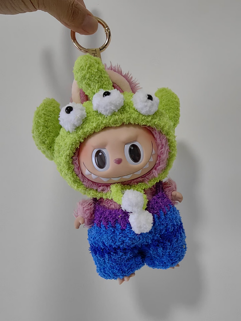 Whimsical Labubu Doll Outfit: Vibrant Plush Costume with Playful Pom-Pom Hat - Image 2