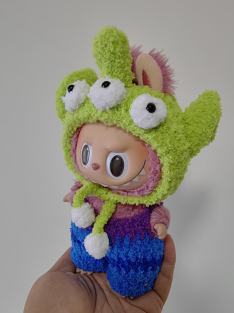 Whimsical Labubu Doll Outfit: Vibrant Plush Costume with Playful Pom-Pom Hat - Image 3