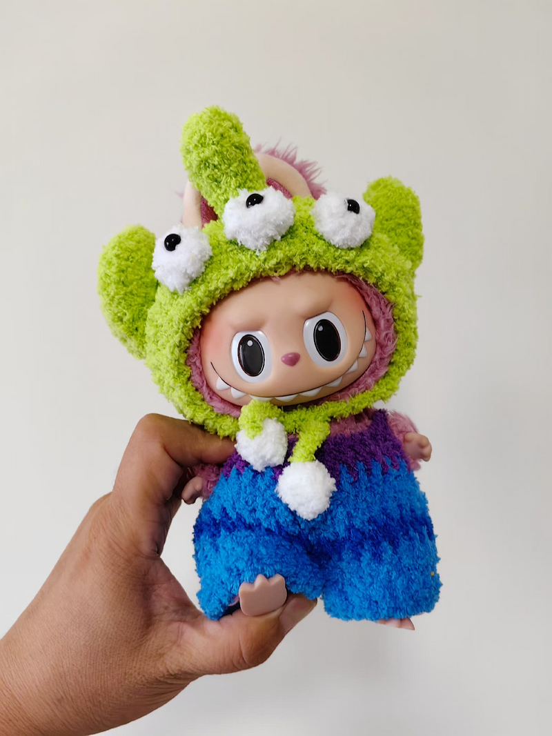 Whimsical Labubu Doll Outfit: Vibrant Plush Costume with Playful Pom-Pom Hat - Image 7