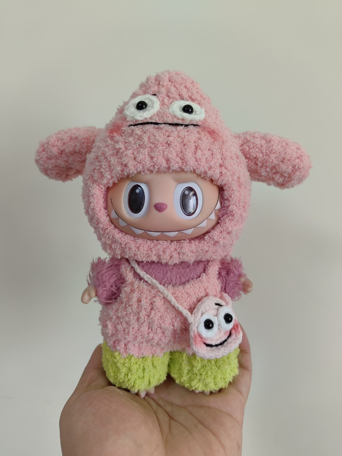 Whimsical Pink Bunny Plush Outfit for Collectible Figures – Adorable & Durable - Image 1
