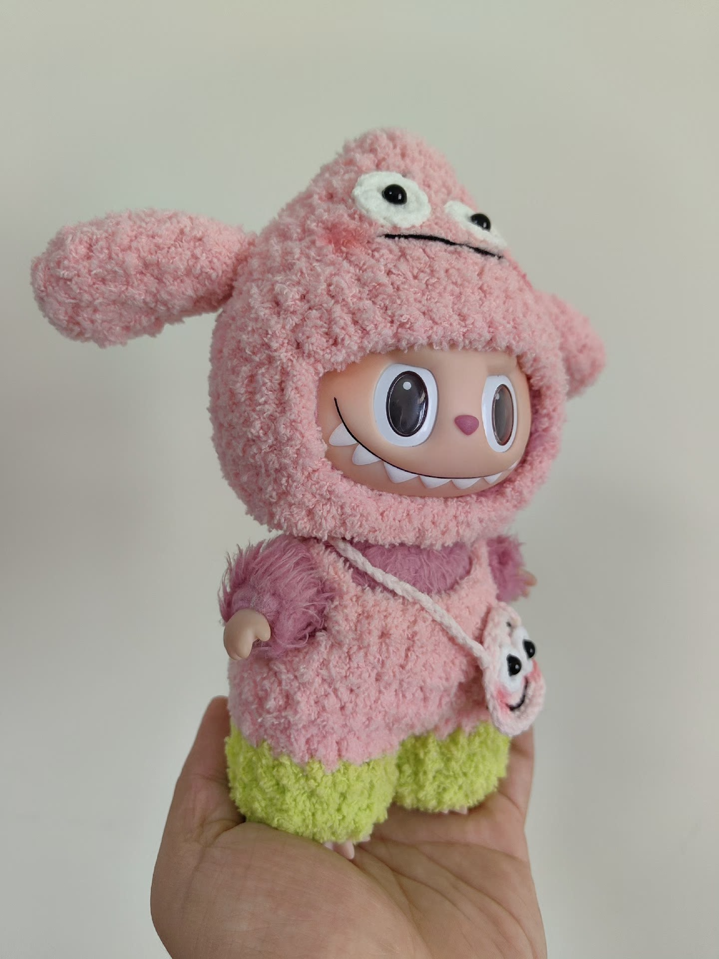 Whimsical Pink Bunny Plush Outfit for Collectible Figures – Adorable & Durable - Image 2