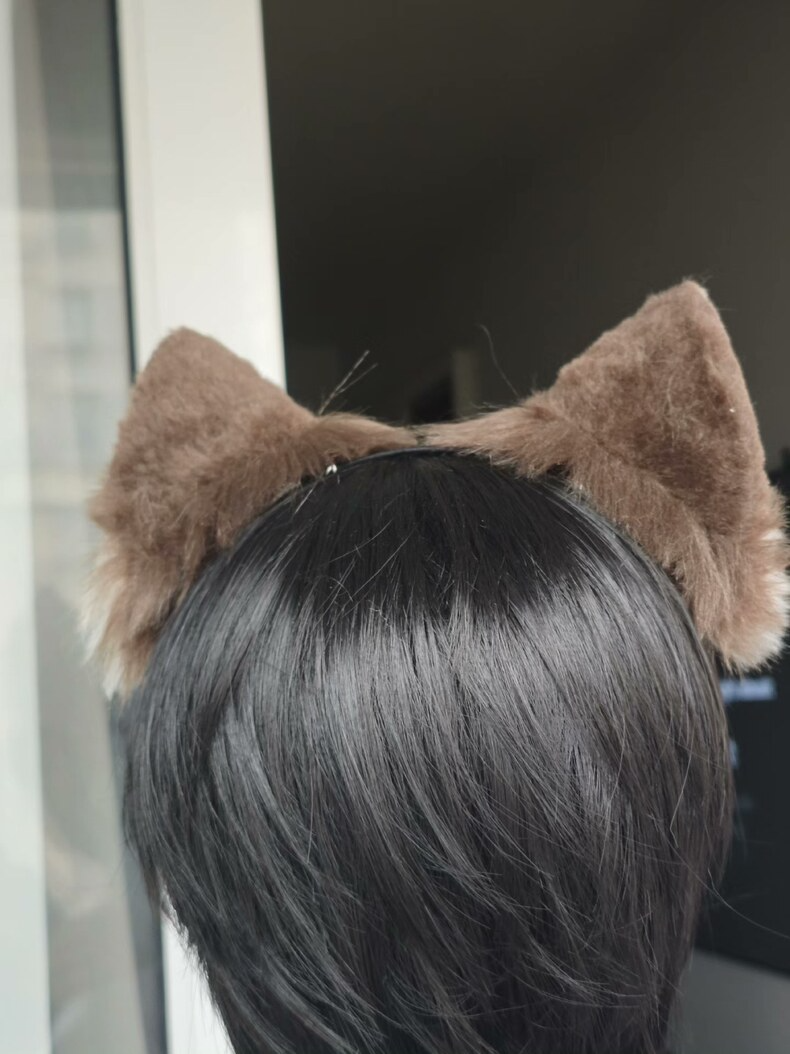 Luxury Faux Fur Cat Ears Headband – Handmade Elegance - Image 6