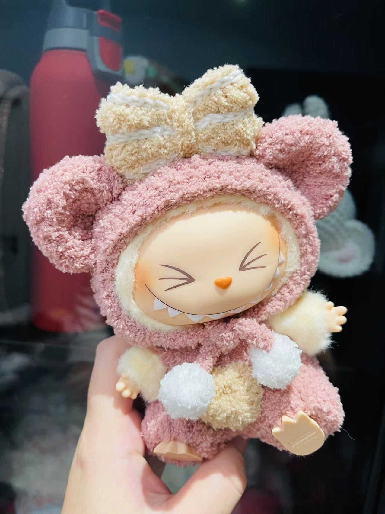 Adorable Labubu Doll Sherry Mew Outfit – Plush Pink Collectible for Fans - Image 1