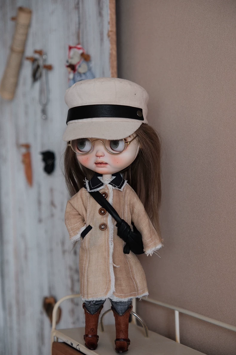 Luxe Linen-Leather BLYTHE Outfit Set - Complete Doll Ensemble for Collectors - Image 2