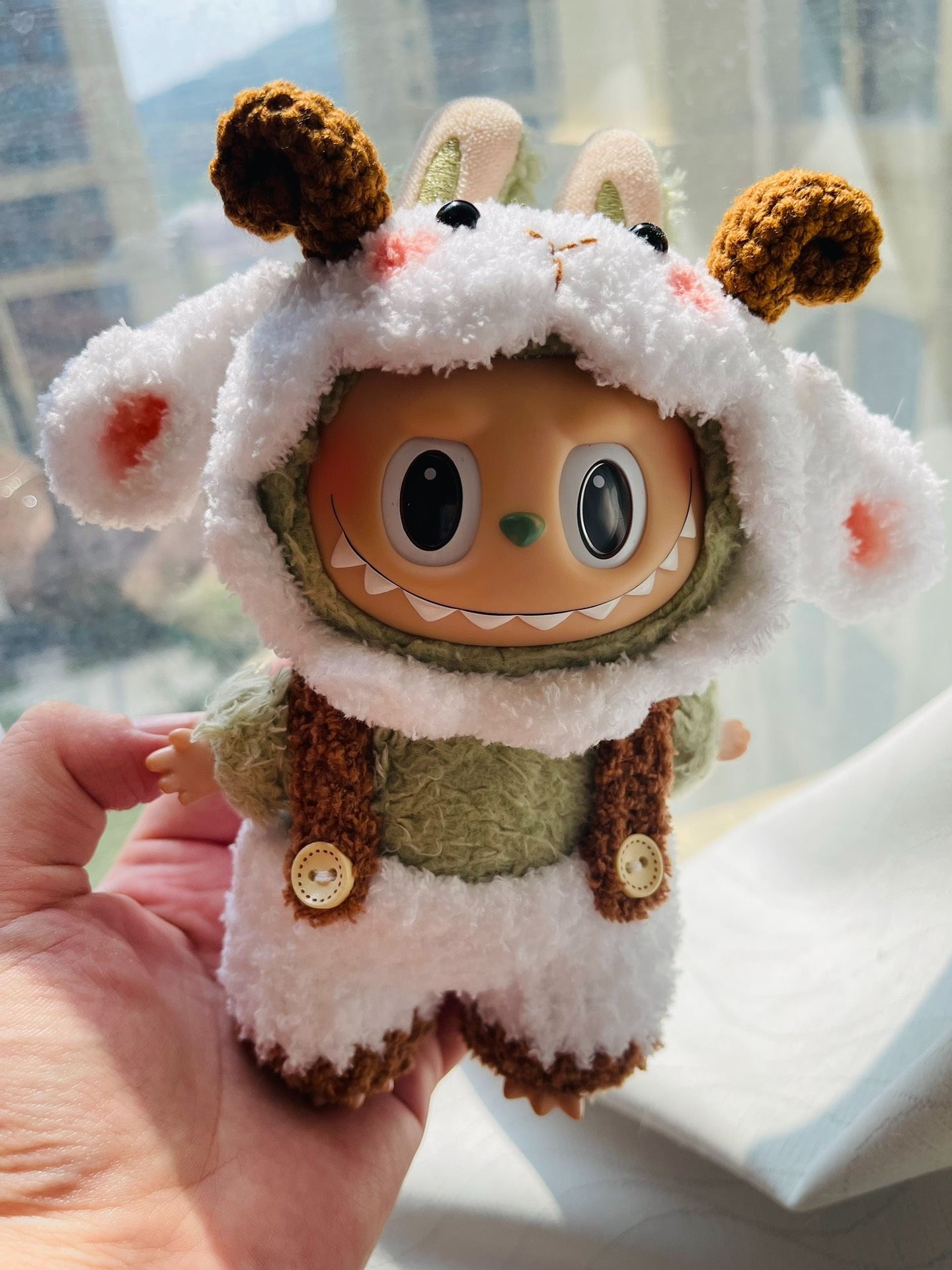 Whimsical Labubu Sheep Outfit – Cozy Plush Doll Costume for Collectors - Image 1