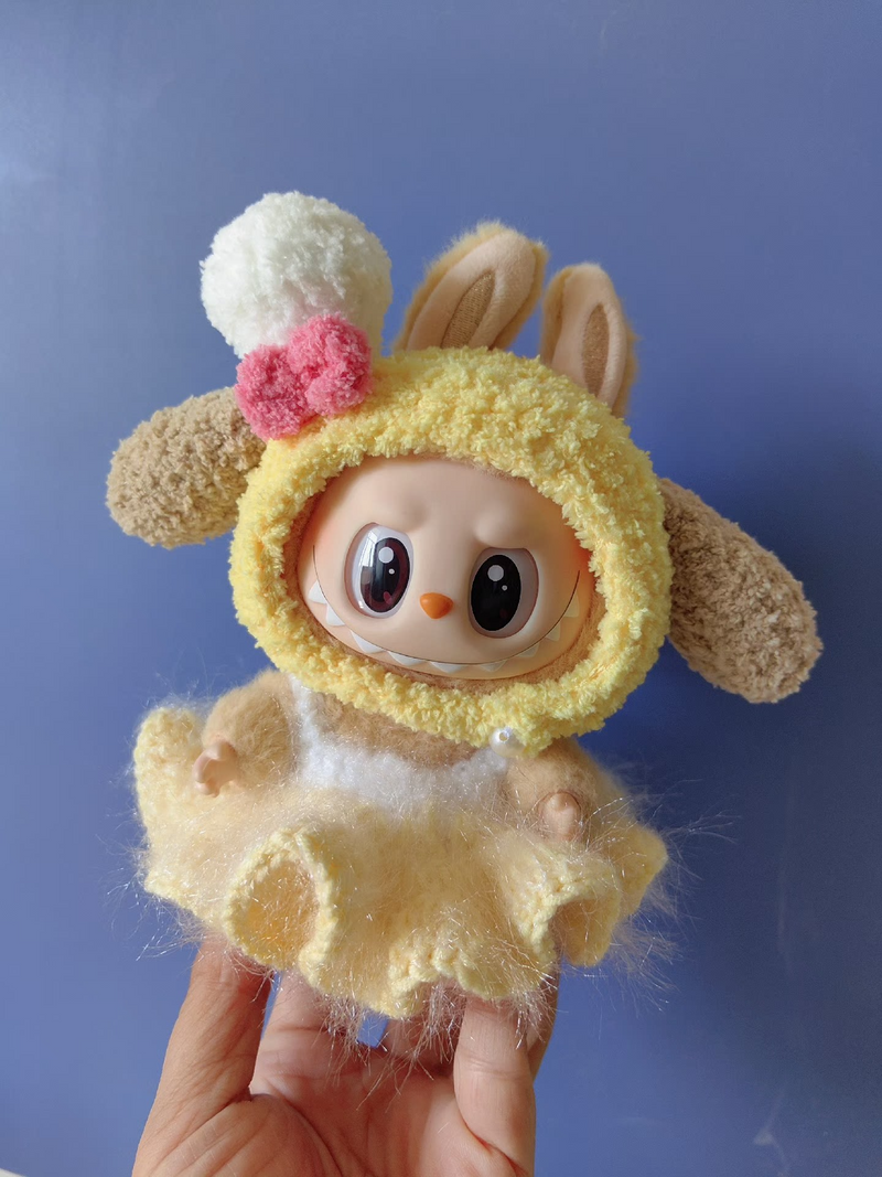 Charming LABUBU Bunny Hood Outfit for POP MART Dolls – Soft, Vibrant & Collectible - Image 1