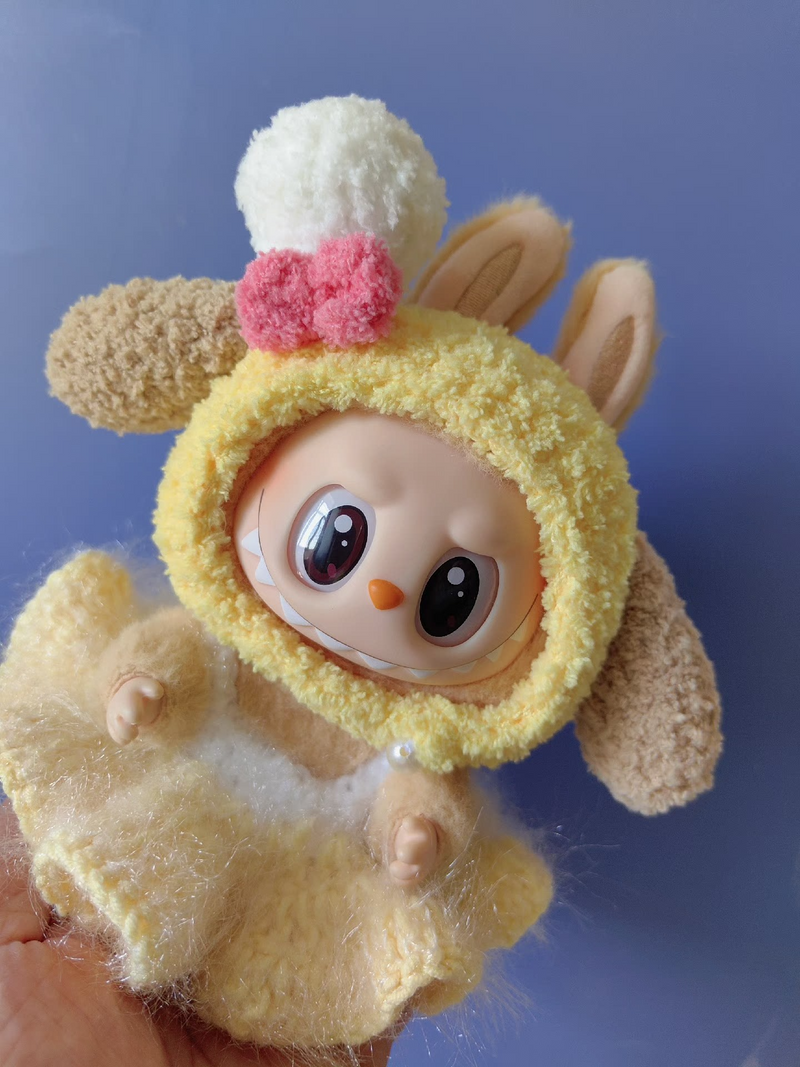Charming LABUBU Bunny Hood Outfit for POP MART Dolls – Soft, Vibrant & Collectible - Image 4