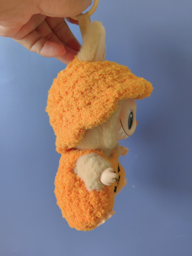 Adorable Halloween Pumpkin Costume for Labubu Dolls – Festive Orange Jack-O'-Lantern Outfit - Image 7