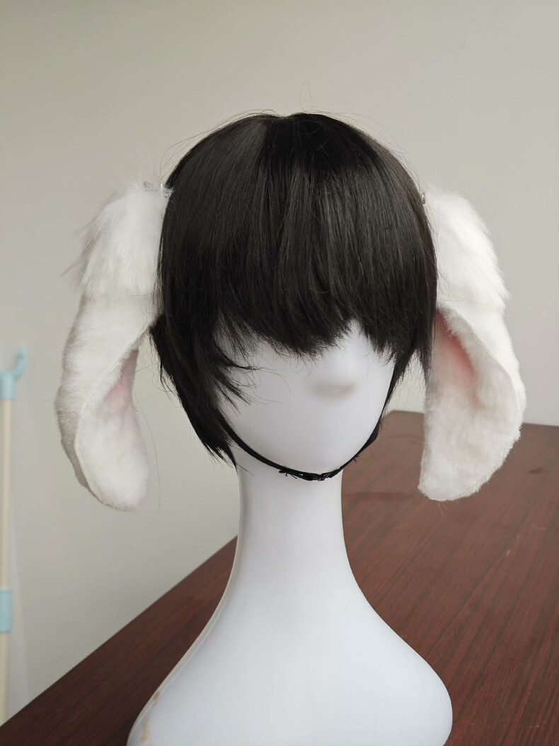 Charming Handmade White Rabbit Ears Hair Clip - Image 1